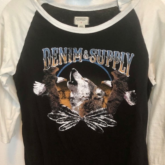 Polo by Ralph Lauren Raglan 3/4 Sleeve Screen-Printed Top - Picture 4 of 7